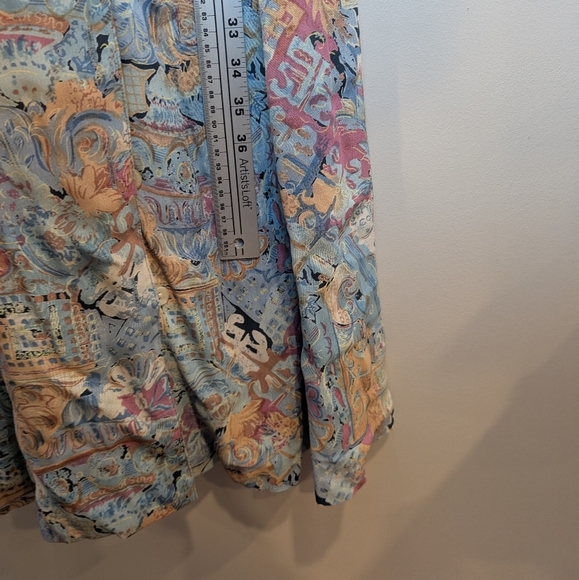 Vintage 90s Fairset Button Down Printed Short Sleeve Dress Womens 10 - Picture 7 of 8